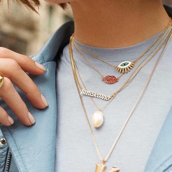 Handmade Evil Eye crystal enamel necklace - Picture 5 of 5